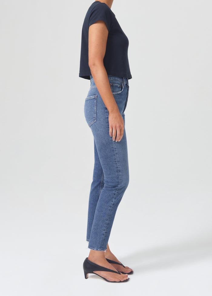 AGOLDE RILEY HIGH RISE STRAIGHT CROP (STRETCH) IN SILENCE Female Product Image