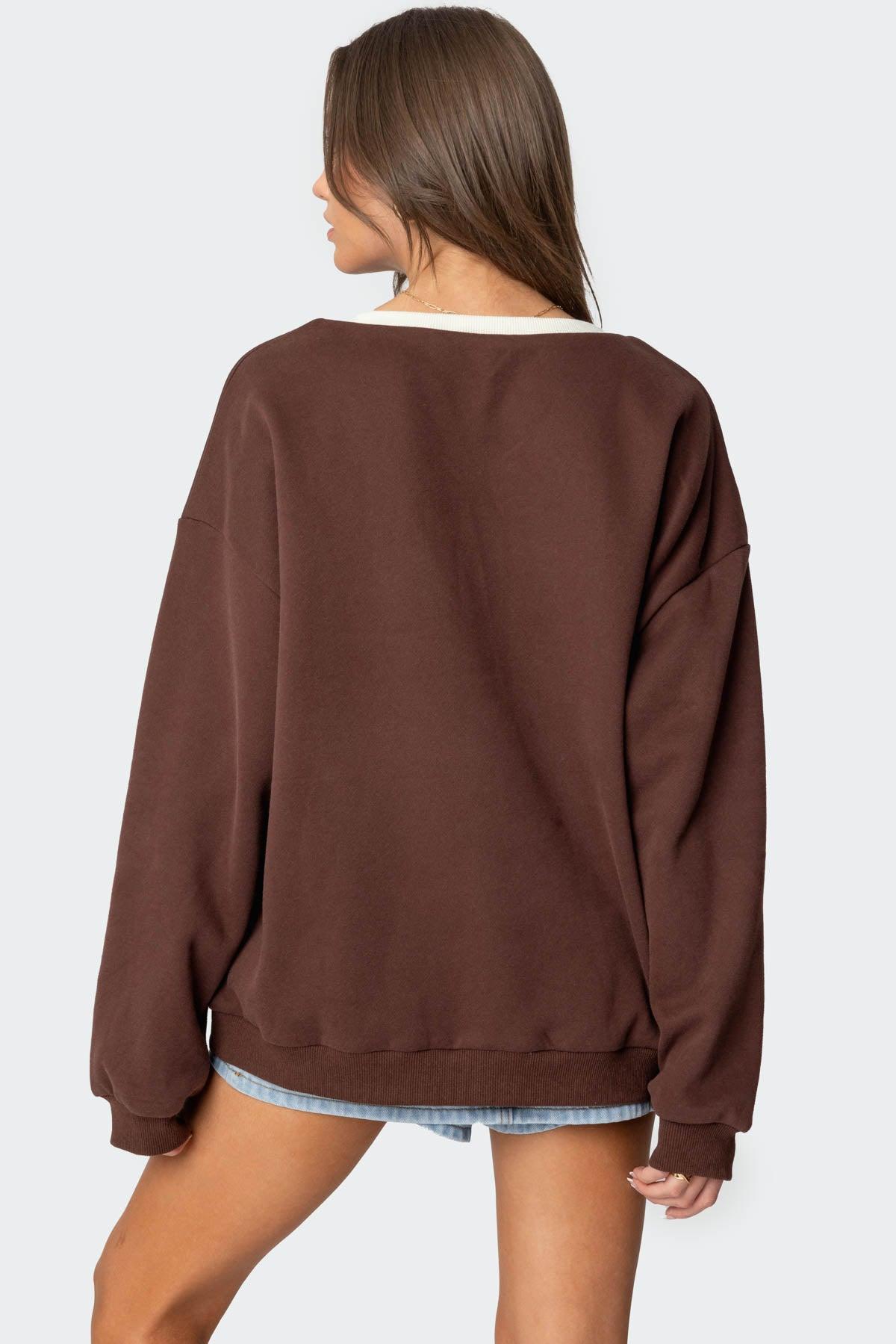 76 Oversized V Neck Sweatshirt Product Image