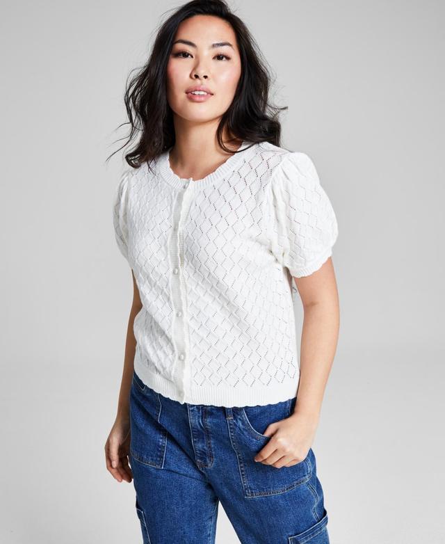 And Now This Womens Scalloped Button-Up Sweater, Created for Macys Product Image