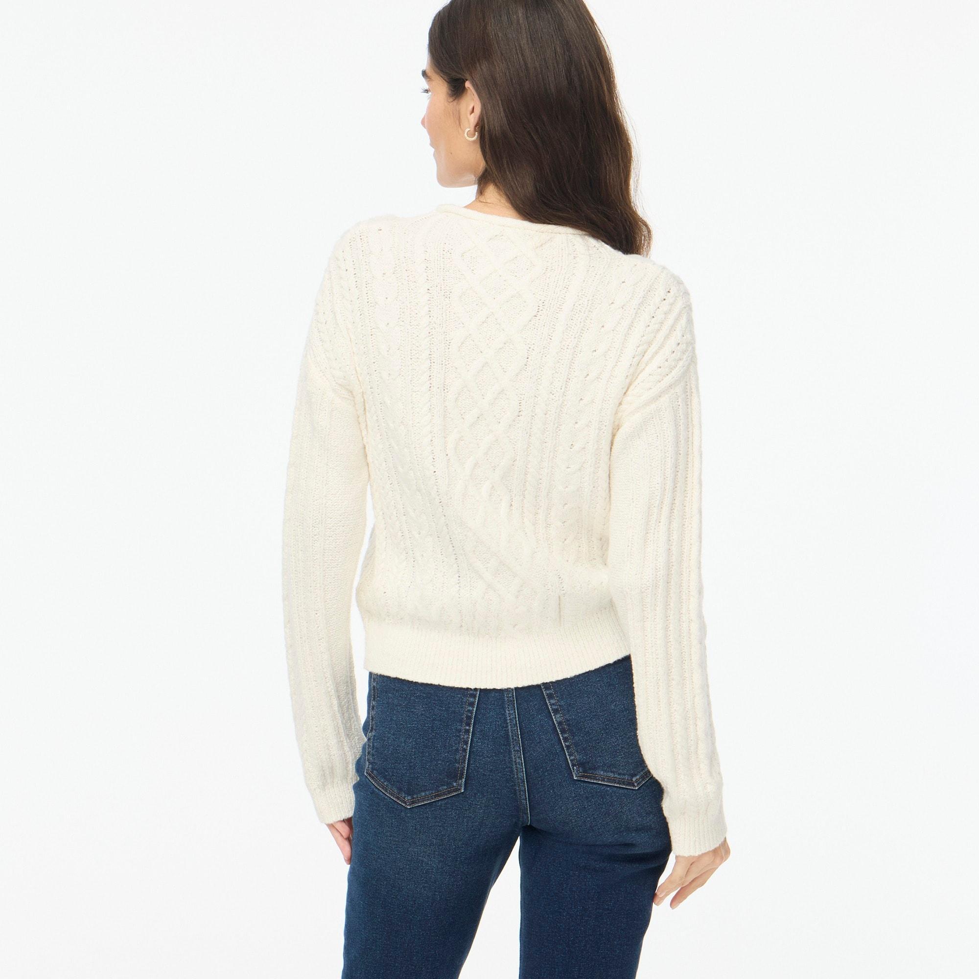 Mockneck cable-knit sweater Product Image