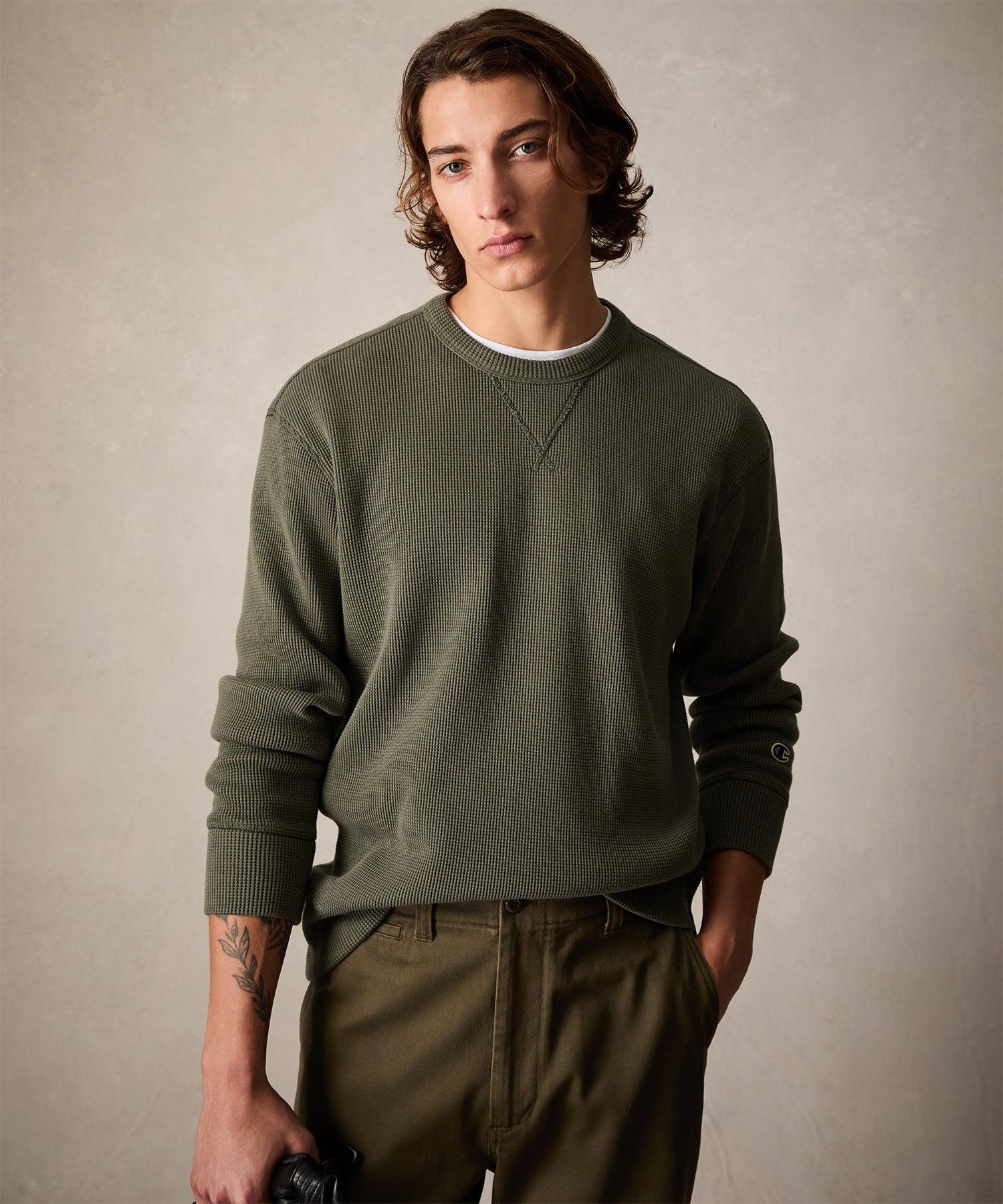 Champion Oversized Waffle Crewneck in Camel Product Image