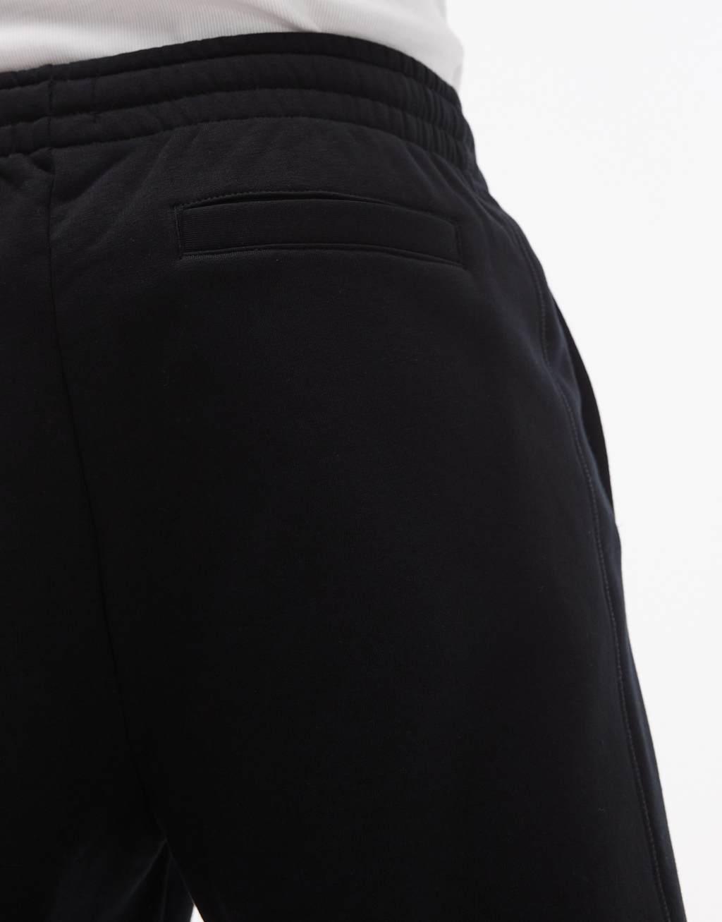 Topman premium heavyweight straight leg sweatpants in black Product Image