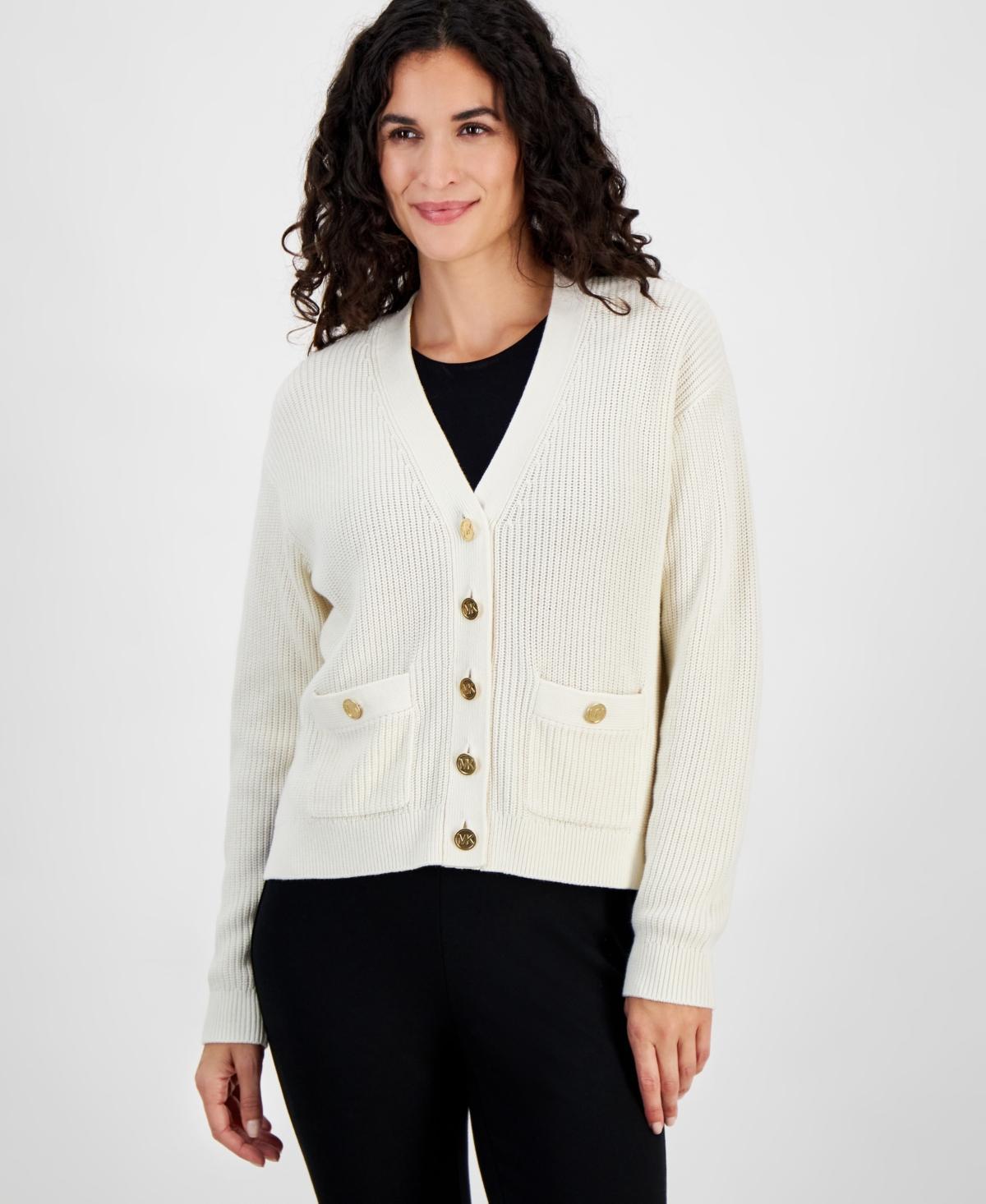 Michael Michael Kors Womens Knit V-Neck Button Cardigan product image