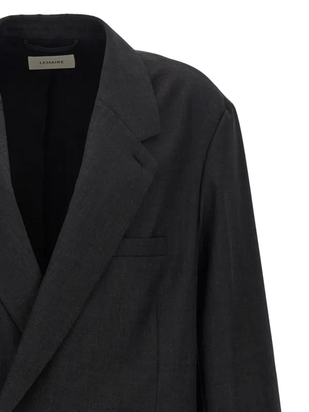 Double-breasted Blazer In Black Product Image