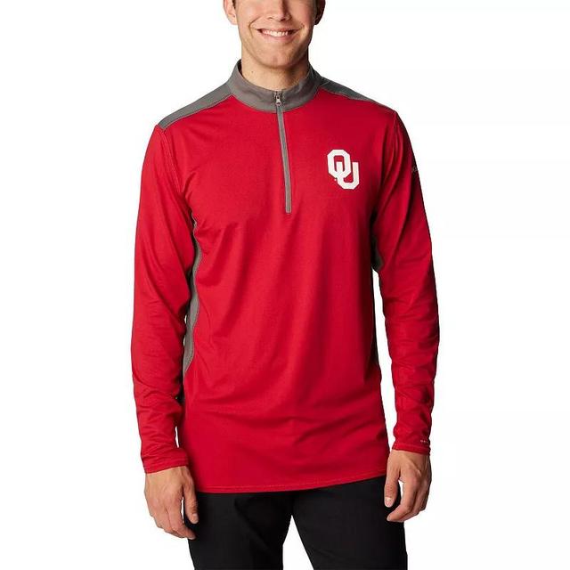 Mens Columbia Crimson Oklahoma Sooners Tech Trail Omni-Shade Quarter-Zip Top Product Image