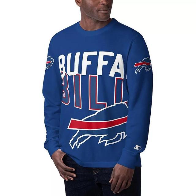 Mens Starter Royal Buffalo Bills Clutch Hit Long Sleeve T-Shirt Product Image