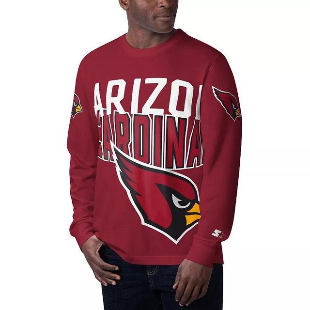 Mens Starter Cardinal Arizona Cardinals Clutch Hit Long Sleeve T-Shirt Product Image