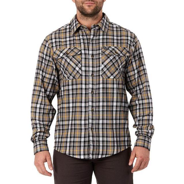 Mens Smiths Workwear Regular-Fit Plaid Two-Pocket Flannel Button-Down Shirt Grey Gray Product Image