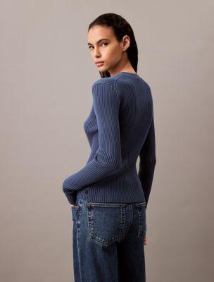 Smooth Cotton Rib Sweater Cardigan Product Image