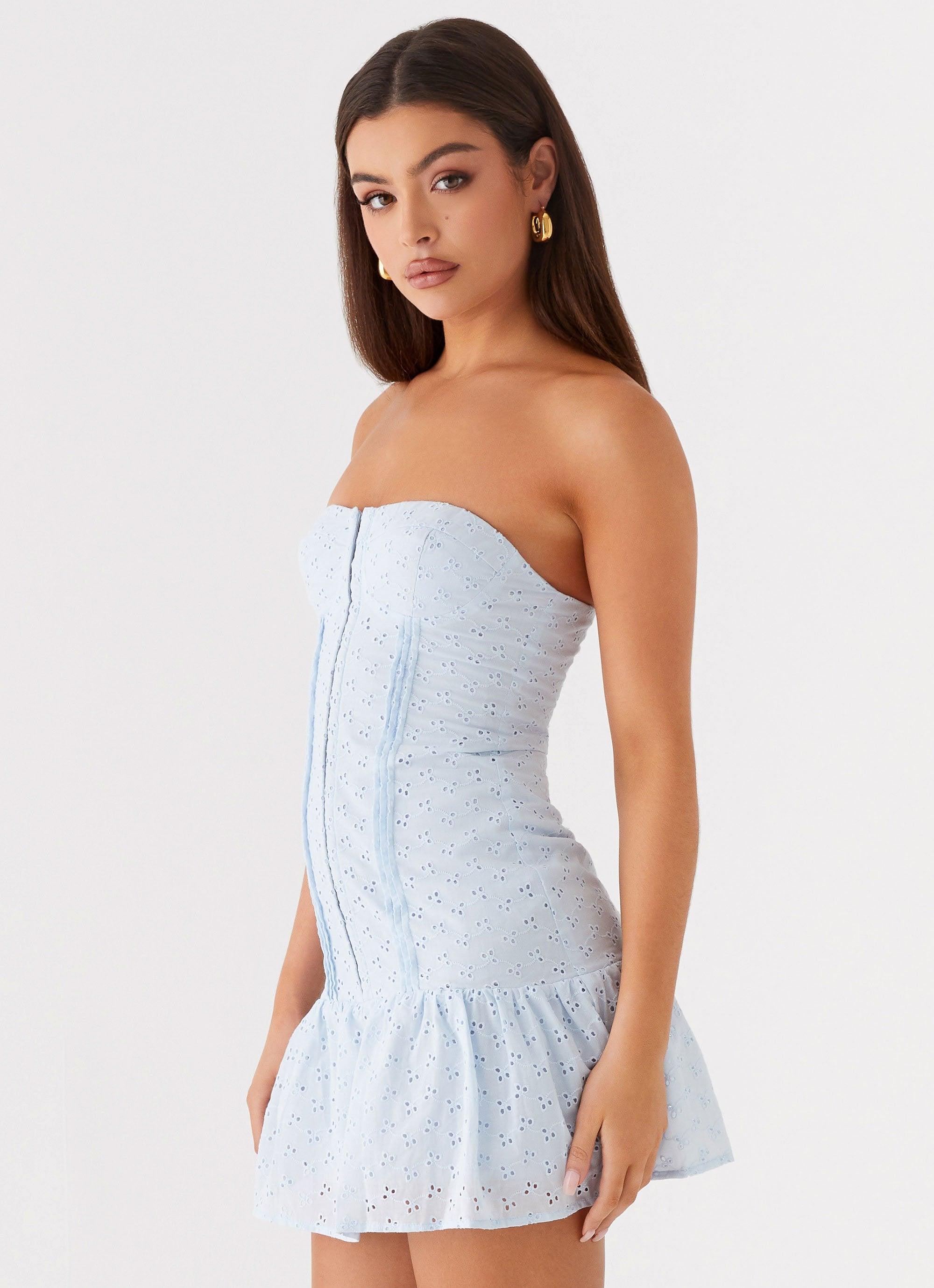 Bloomsbury Bustier Mini Dress - Blue Product Image