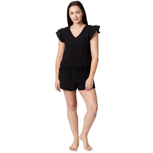 Womens Aqua Del Mar Ruffled Coverup Top & Coverup Bottoms Set Product Image