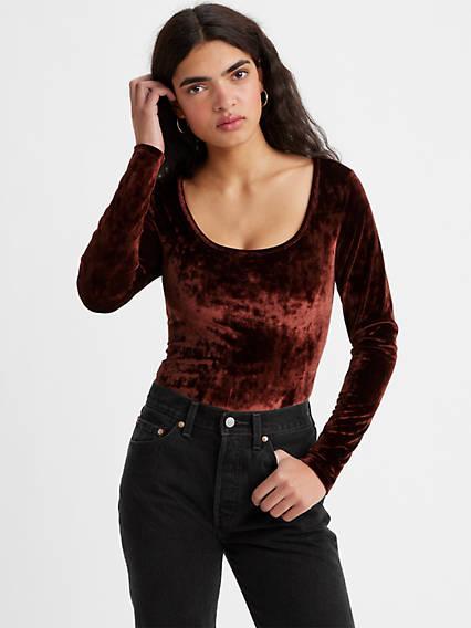 Levi's Long Sleeve Velvet Open Neck Shirt - Women's Product Image