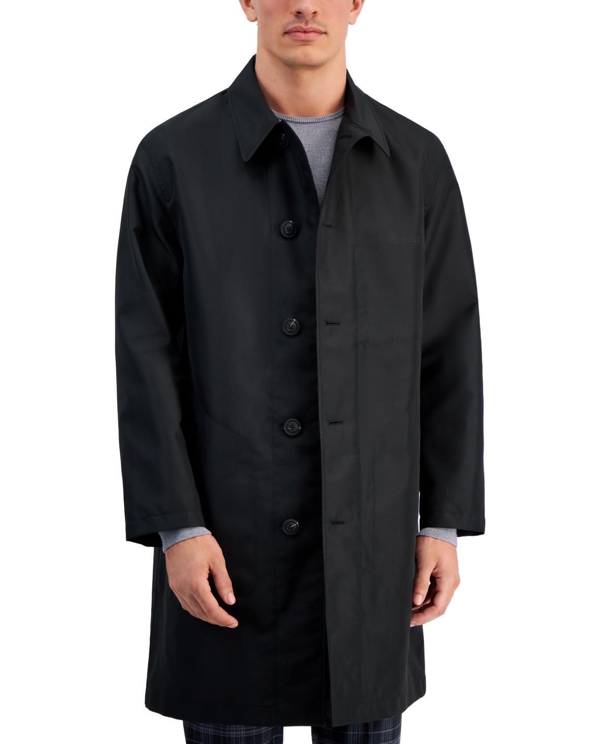 Hugo by Hugo Boss Mens Relaxed-Fit Black Coat Product Image