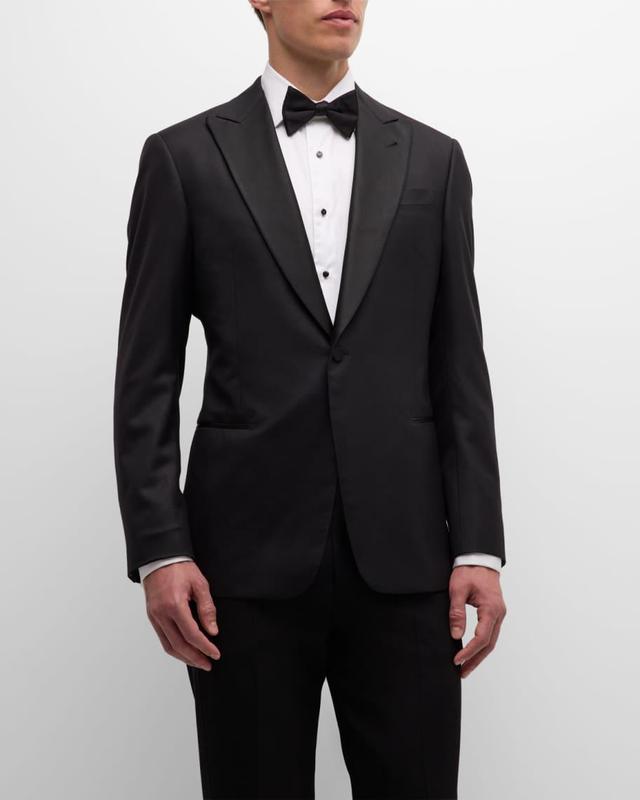 Men's Wool Satin-Lapel Two-Piece Tuxedo Set Product Image