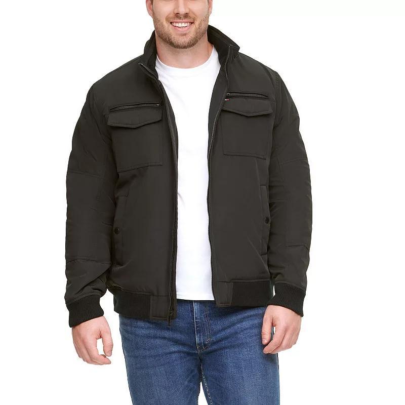 Big & Tall Tommy Hilfiger Midweight Water Resistant Performance Bomber Jacket, Mens Green Product Image