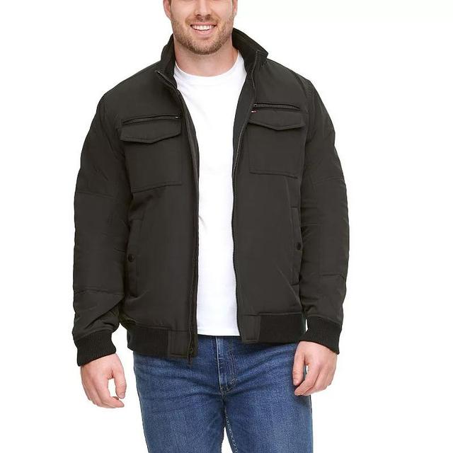 Big & Tall Tommy Hilfiger Midweight Water Resistant Performance Bomber Jacket, Mens Green Product Image