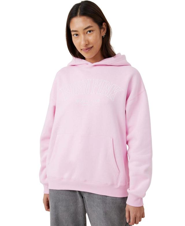 Cotton On Womens Hoodie Sweater - Black Pink Born Pink Product Image