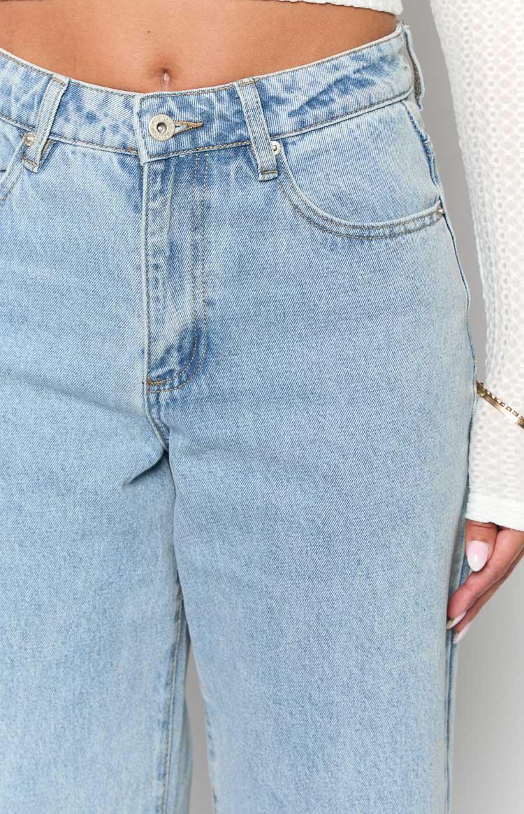 Calliope Light Wash Mid Rise Slouchy Jeans Product Image