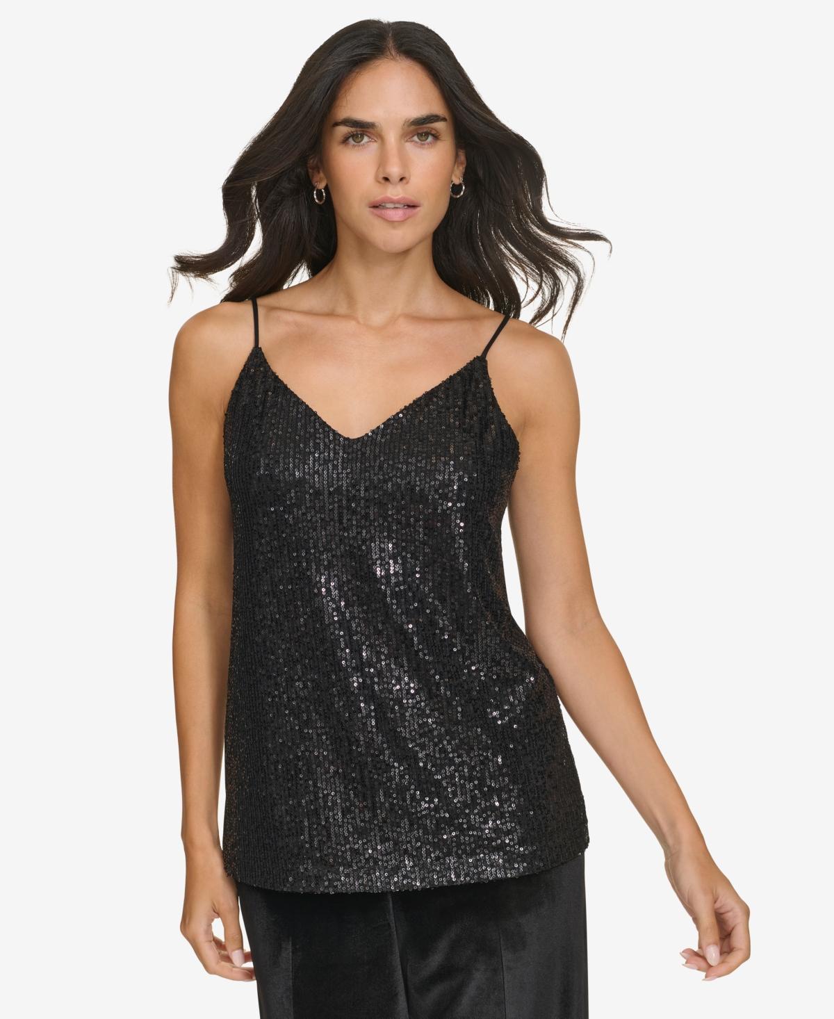 Calvin Klein Womens V-Neck Sequin Camisole Product Image