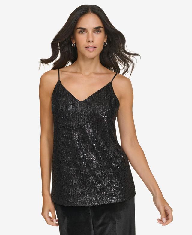 Calvin Klein Womens V-Neck Sequin Camisole Product Image