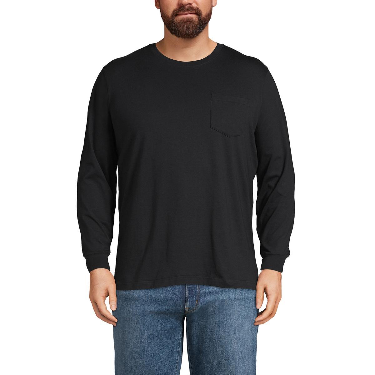 Lands End Big & Tall Super-t Long Sleeve T-Shirt with Pocket Product Image