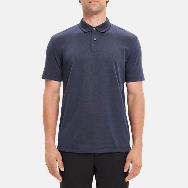 Grey Cotton-Blend Piqué Uniform Polo Shirt | Theory Product Image