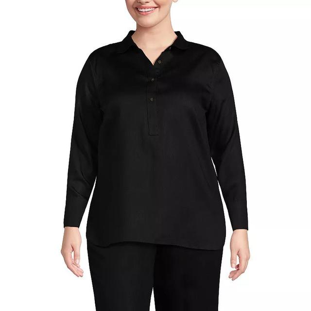 Plus Size Lands End Twill Popover Shirt, Womens Product Image