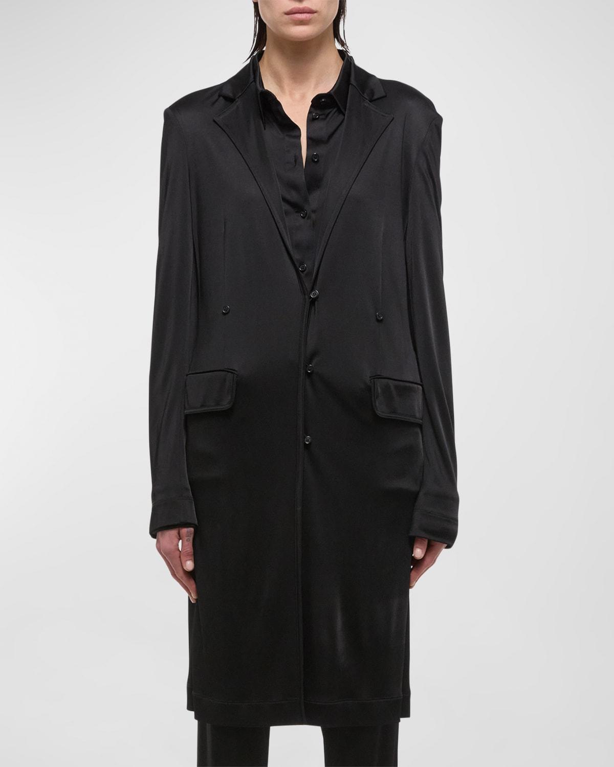 Womens Long Single-Breasted Jacket Product Image