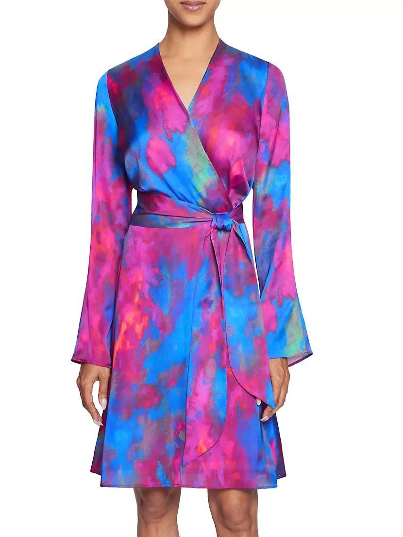 Charmeuse Tie-Waist Faux Wrap Dress Product Image