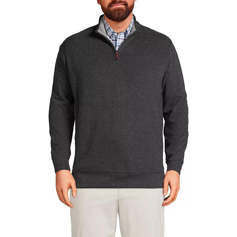 Big & Tall Lands End Bedford Quarter-Zip Sweater, Mens Dark Grey Heather Product Image