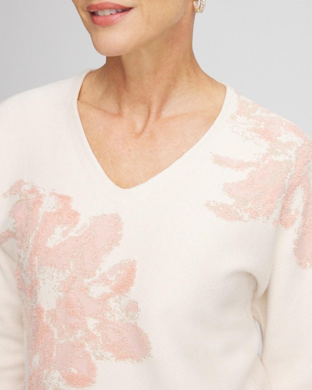 Jacquard Floral Pullover Sweater Product Image