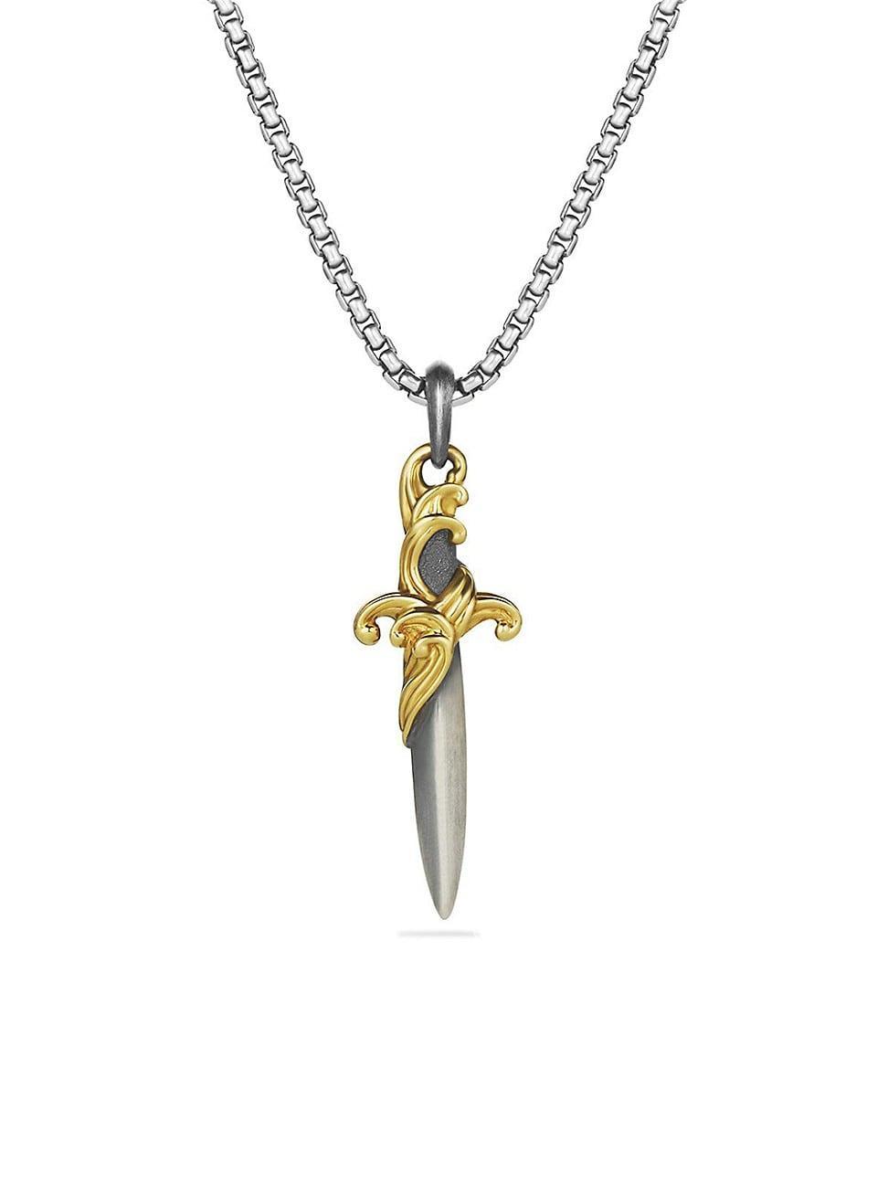 Mens Waves Dagger Amulet with 18K Yellow Gold Product Image