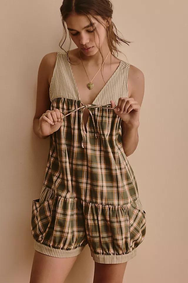 By Anthropologie Flannel Romper Product Image