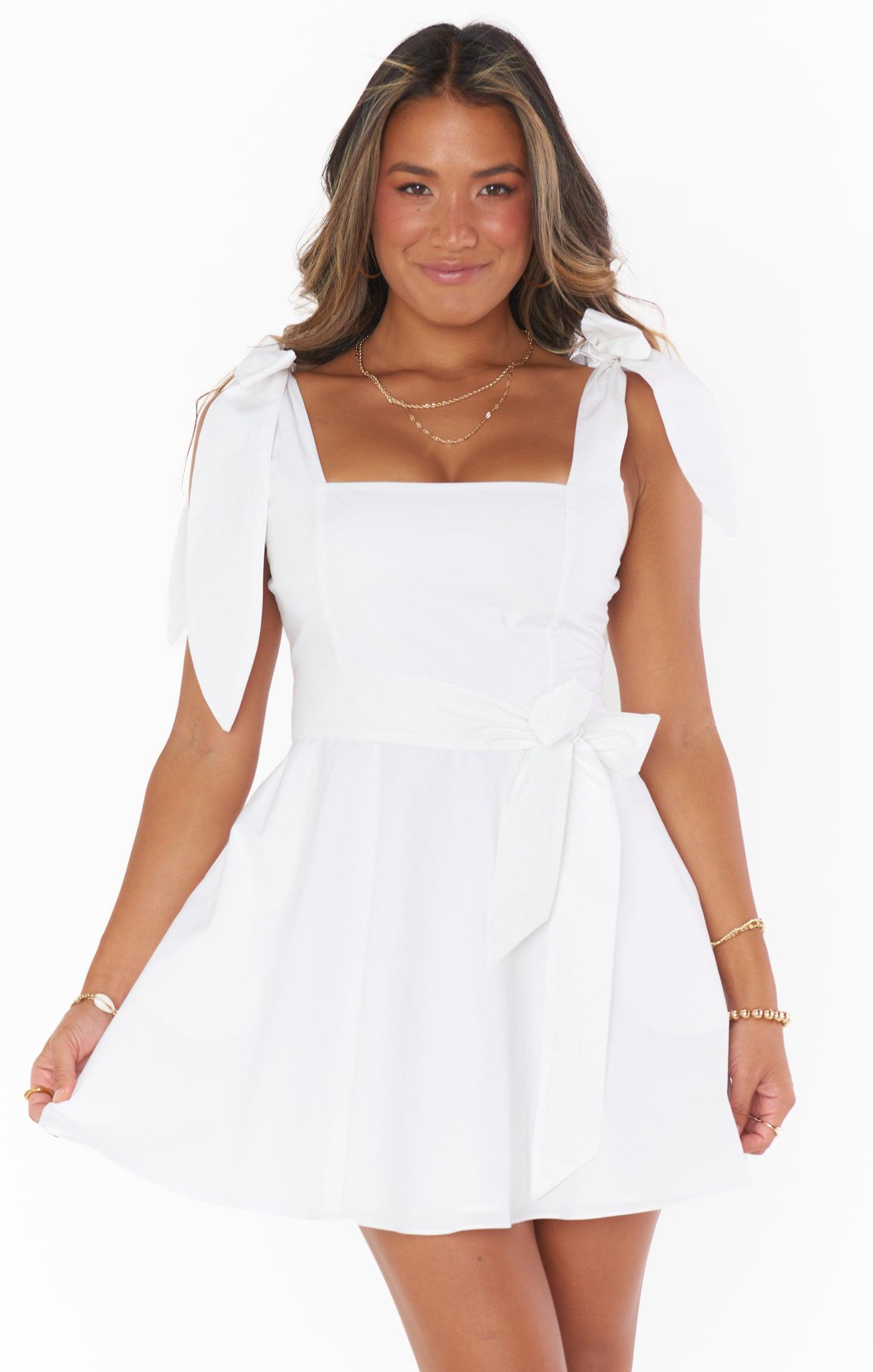 Claire Mini Dress ~ White Poplin Product Image