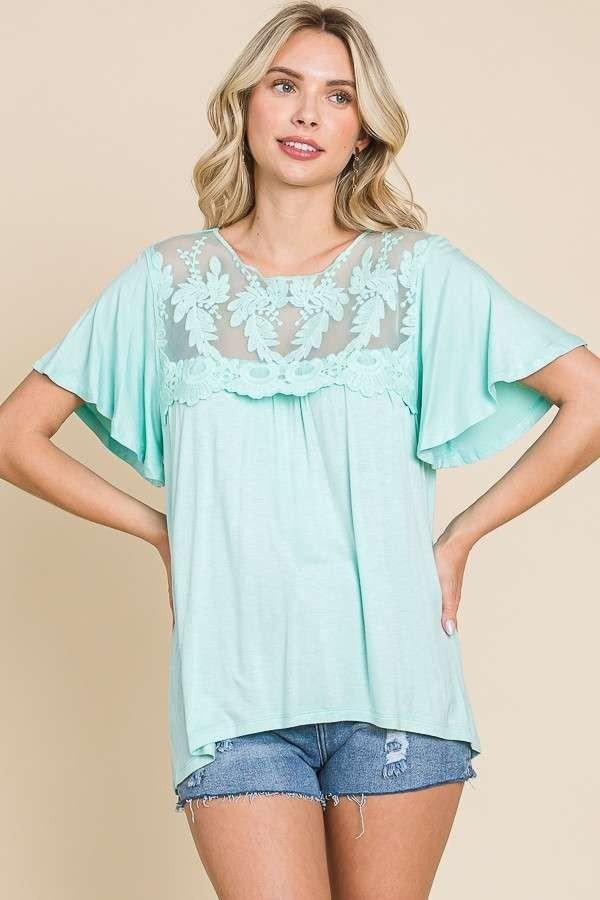 Plus Mint Fresh Lace Top* Product Image