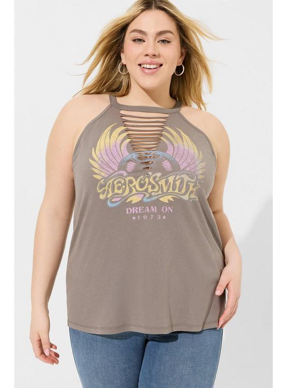 Aerosmith Fit Cotton High Neck Slash Tank Product Image