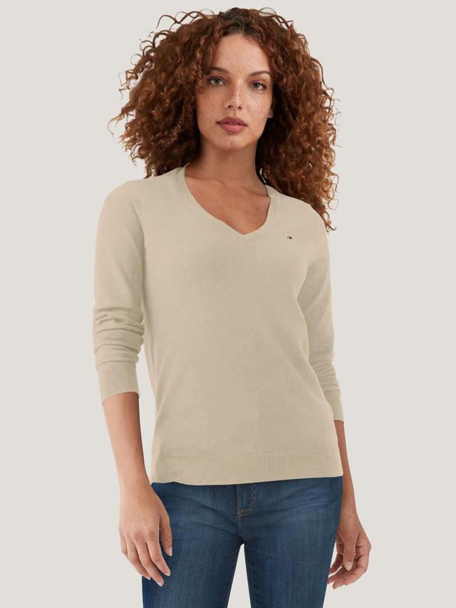 Tommy Hilfiger Women's Solid V-Neck Sweater Product Image