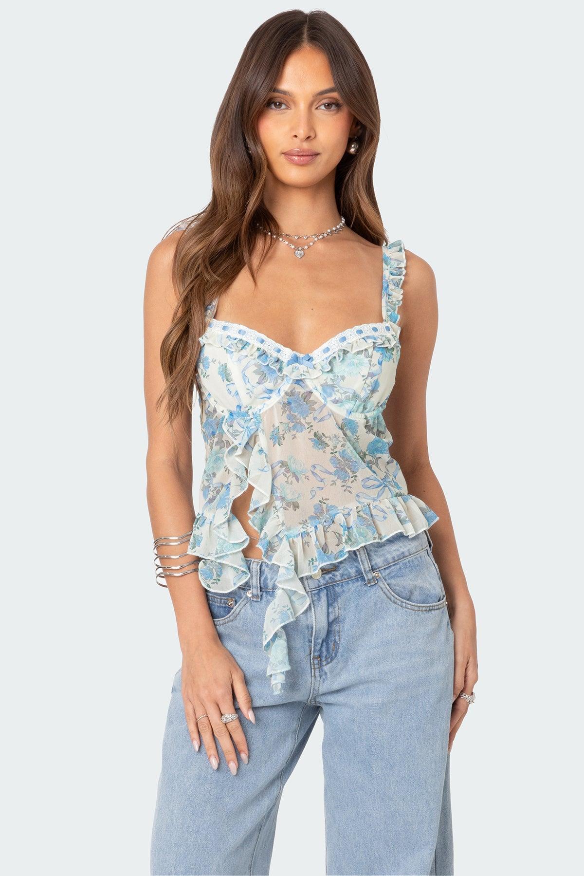 Cascade Ruffled Bra Top Product Image