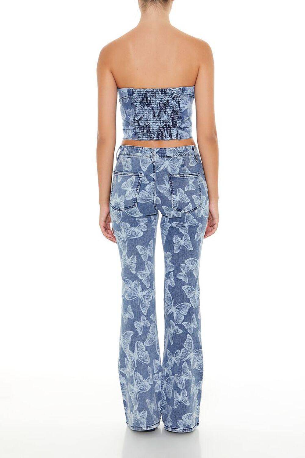 Butterfly Print Flare Jeans | Forever 21 Product Image