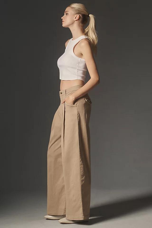 Maeve Oversized Wide-Leg Chino Pants Product Image