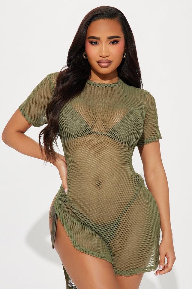 Beach Memories Cover Up Top - Olive Product Image