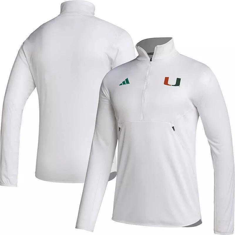 Mens adidas Miami Hurricanes 2023 Sideline AEROREADY Half-Zip Top Product Image