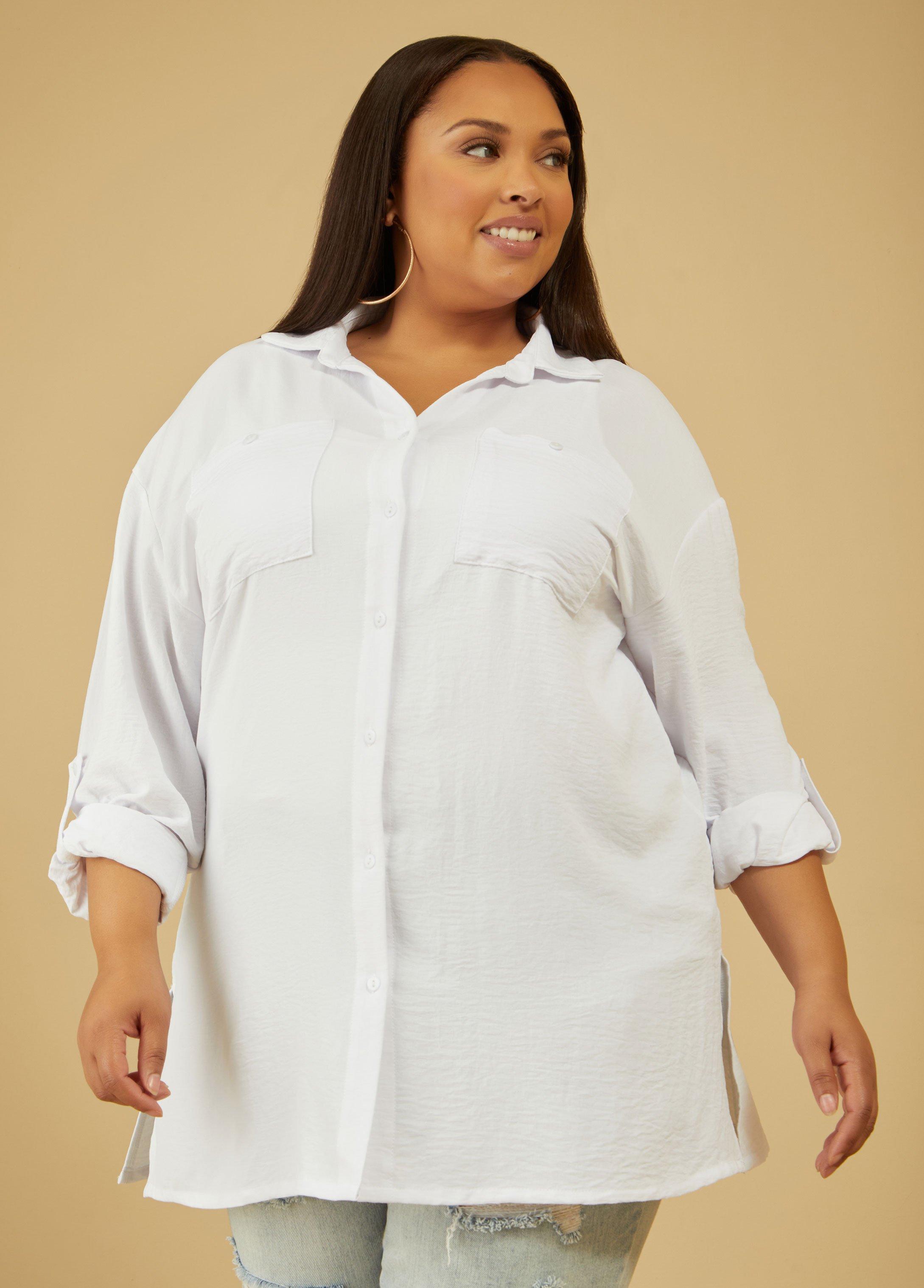 Plus Size Textured Shirt Ashley Stewart product image