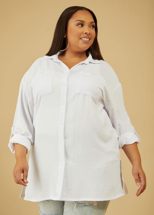 Plus Size Textured Shirt Ashley Stewart Product Image