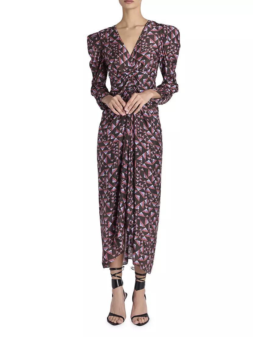 Albini Gathered Printed Maxi Dress Product Image