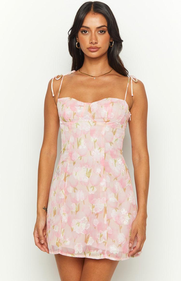 Penny Lane Pink Floral Mini Dress Product Image