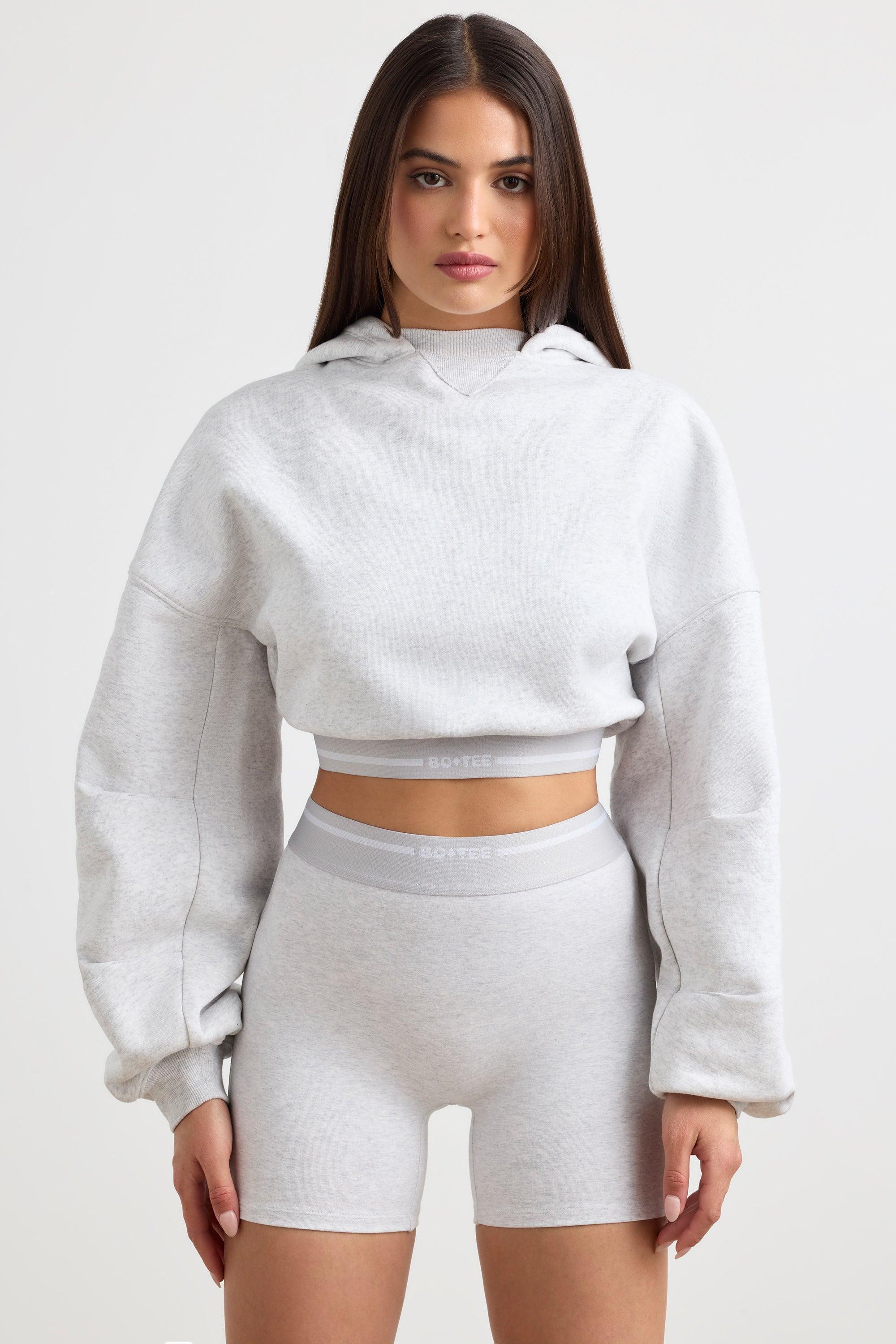 Cropped Hoodie in Grey Marl Product Image