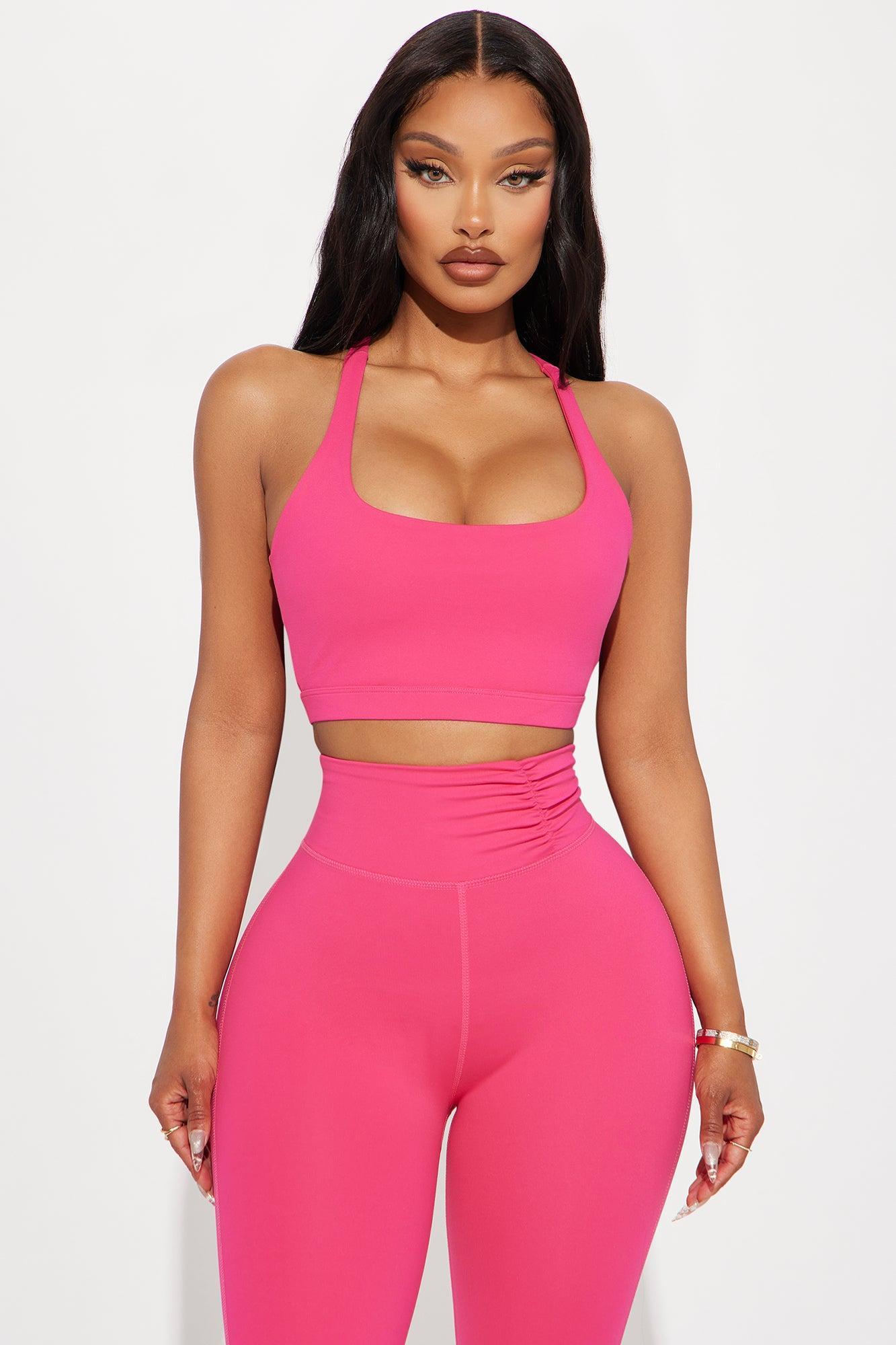 Slow Stretch Super Soft Sports Bra - Fuchsia Product Image