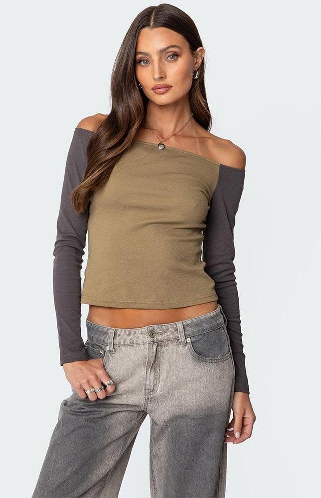 Edikted Women's Contrast Off Shoulder Top Product Image