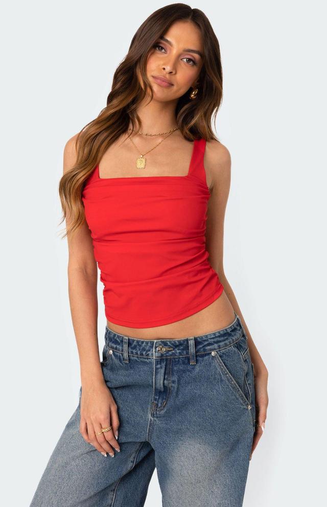 Edikted Women's Rio Ruched Square Neck Top Product Image